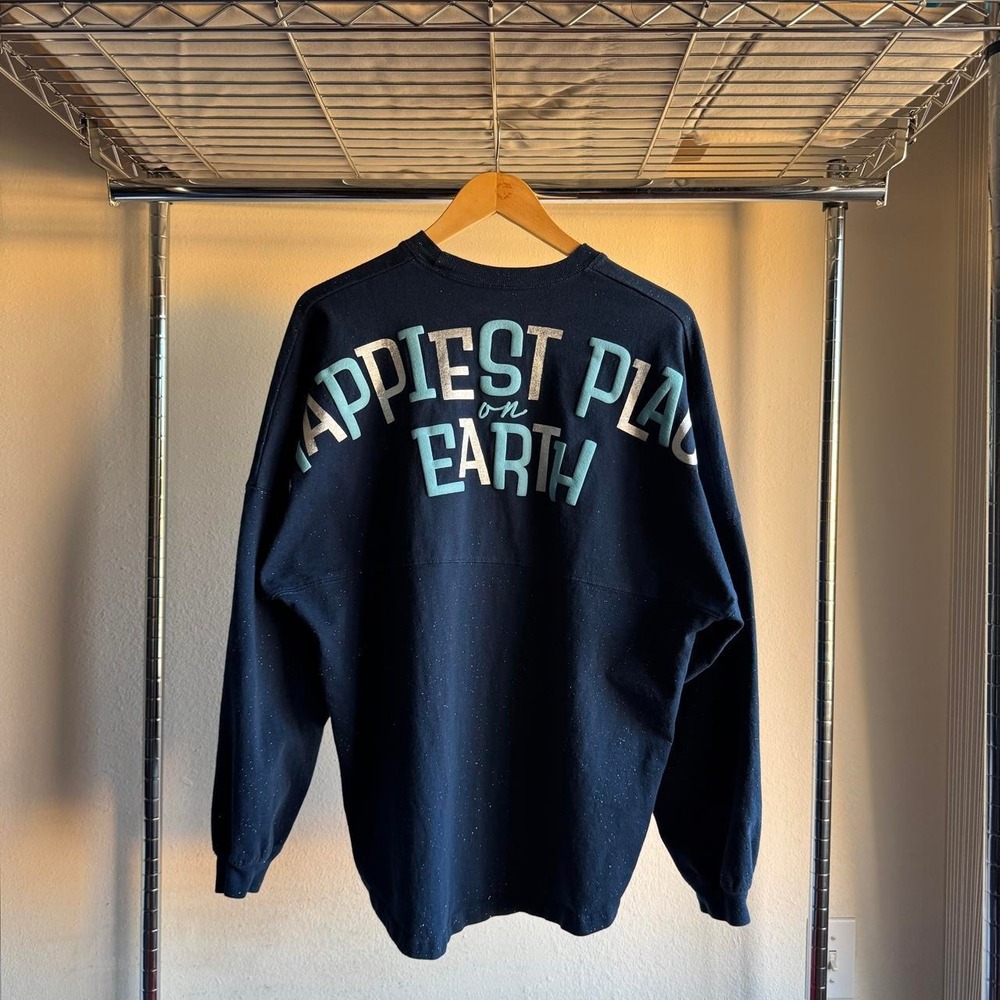 Disneyland Spirit Jersey Navy 65 Years of Magic Castle Sparkle Womens M